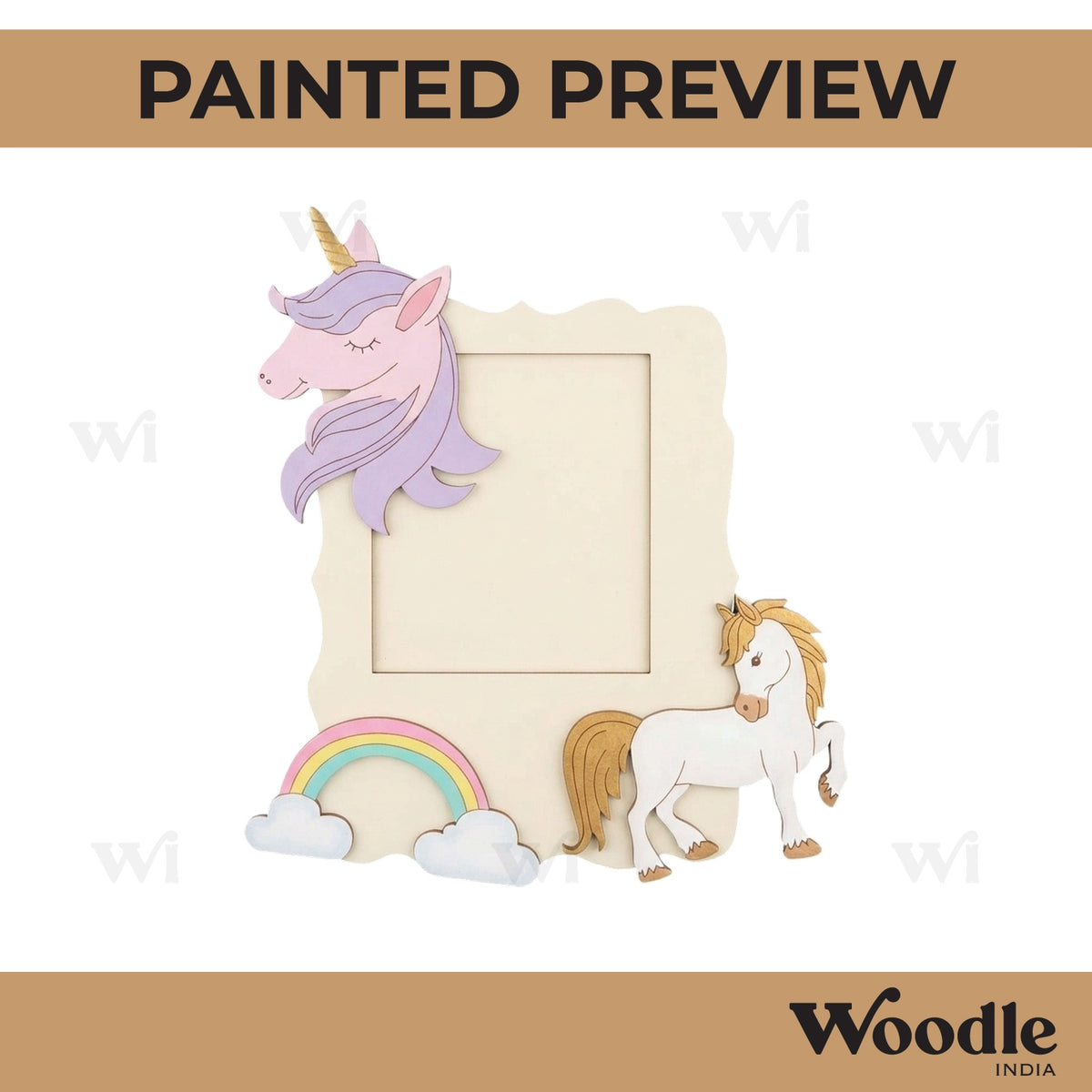 Unicorn Photo Magnet Pre Marked MDF Design 1