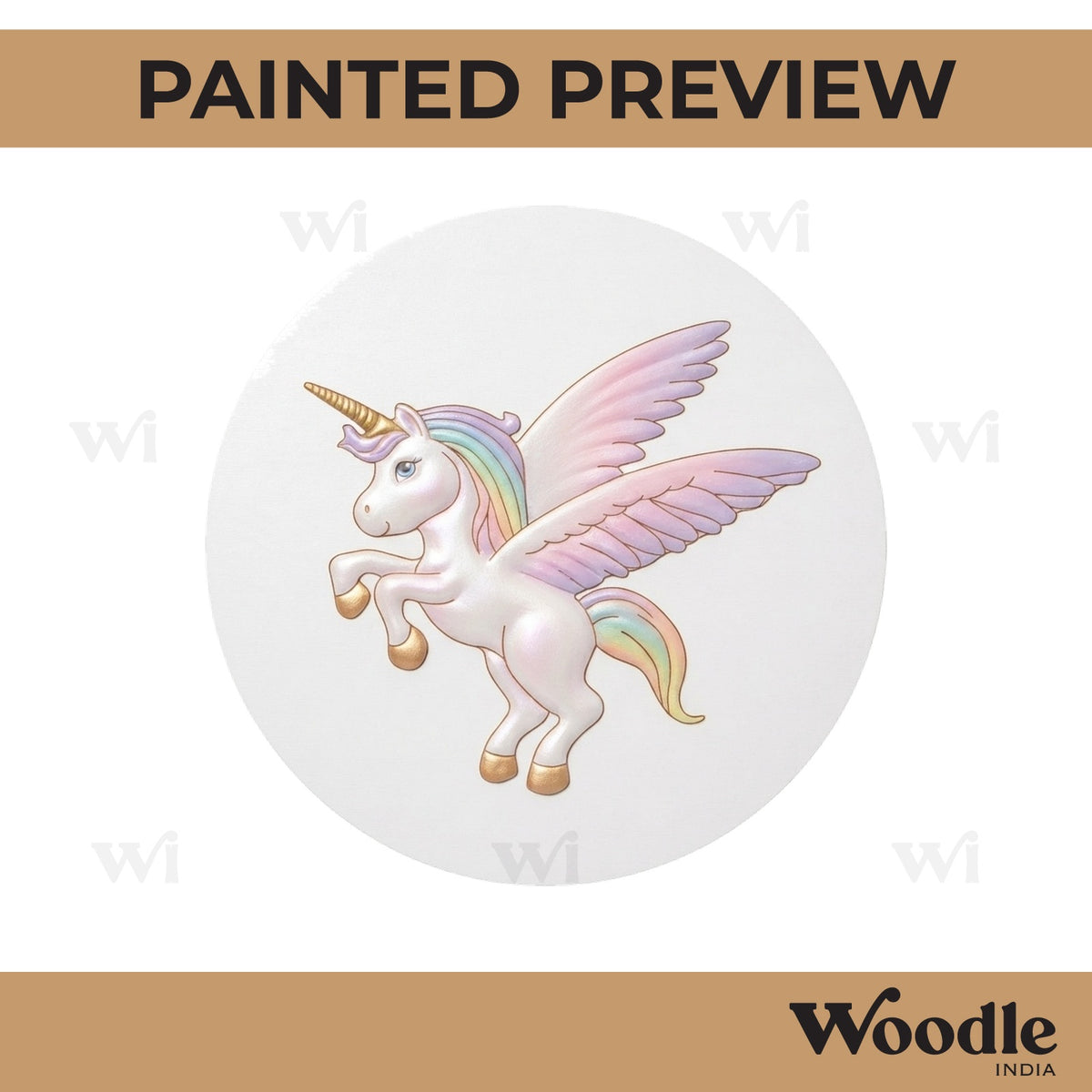 Unicorn Pre Marked Round MDF Design 1