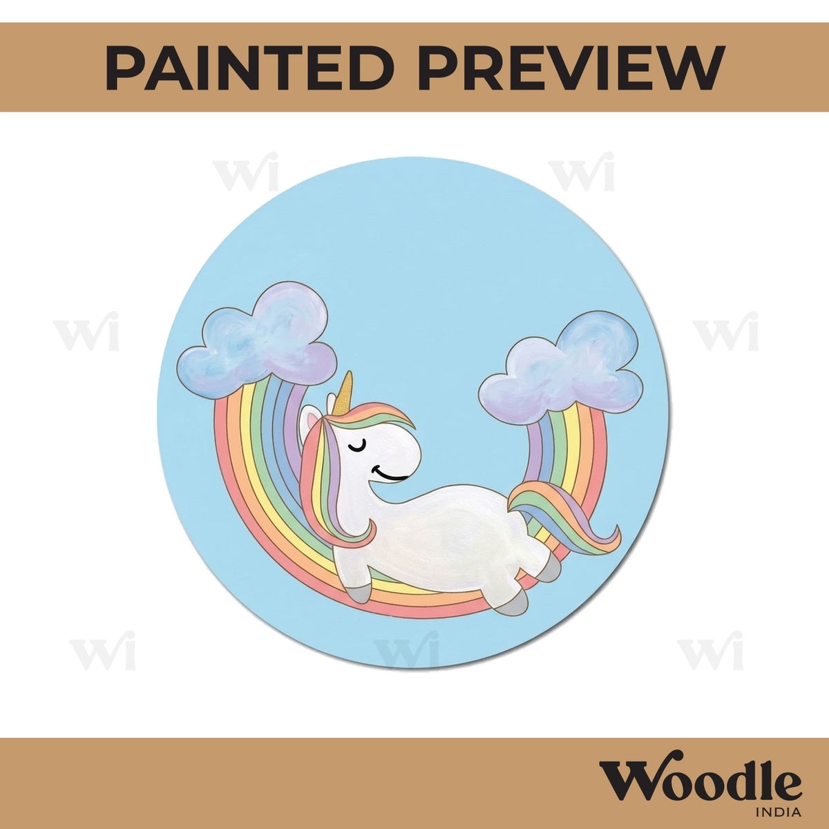 Unicorn Pre Marked Round MDF Design 3