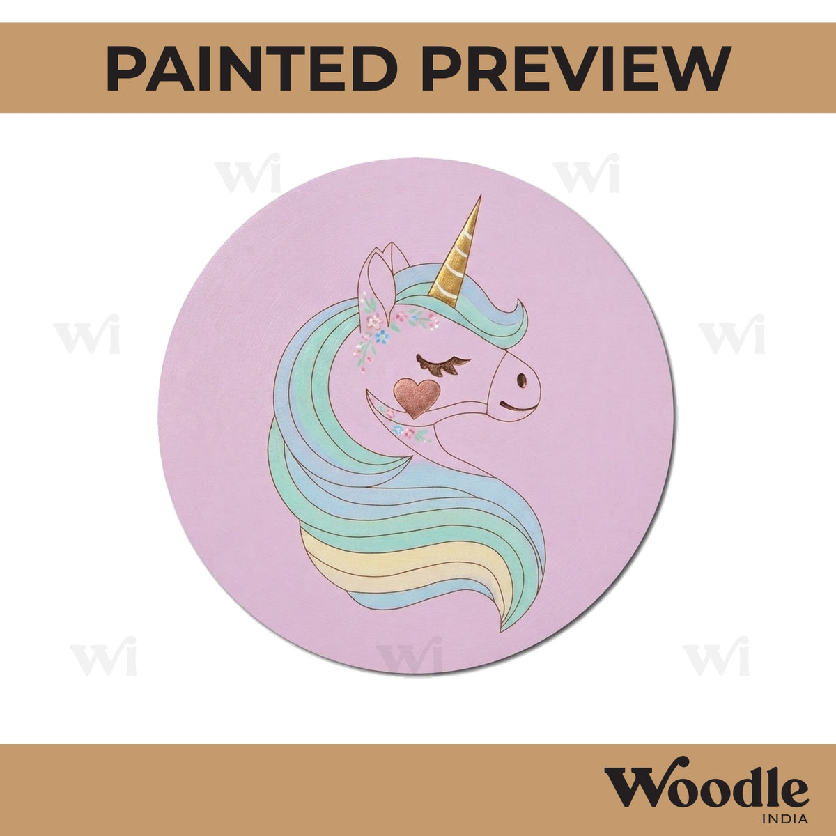 Unicorn Pre Marked Round MDF Design 4