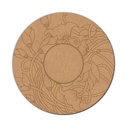 Lotus Diya Tealight Holder Pre Marked MDF Design 2