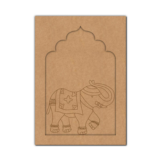 Elephant Jharokha Pre Marked MDF Design 1