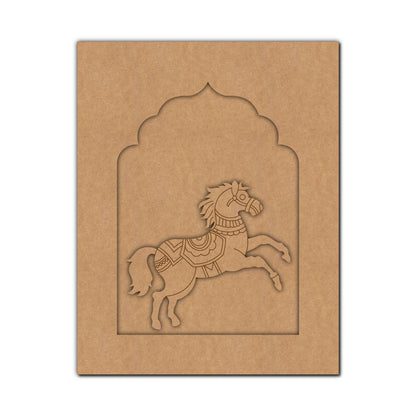 Horse Jharokha Pre Marked MDF Design 1