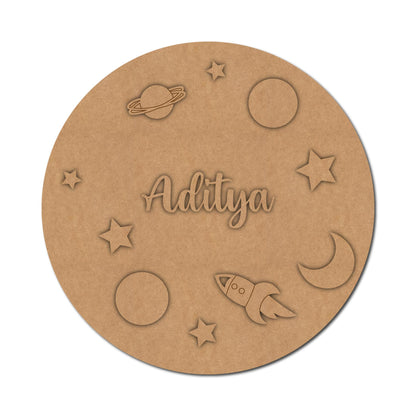 Space Nameplate MDF Design 6