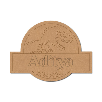 Jurassic Park Themed Nameplate MDF Design 1