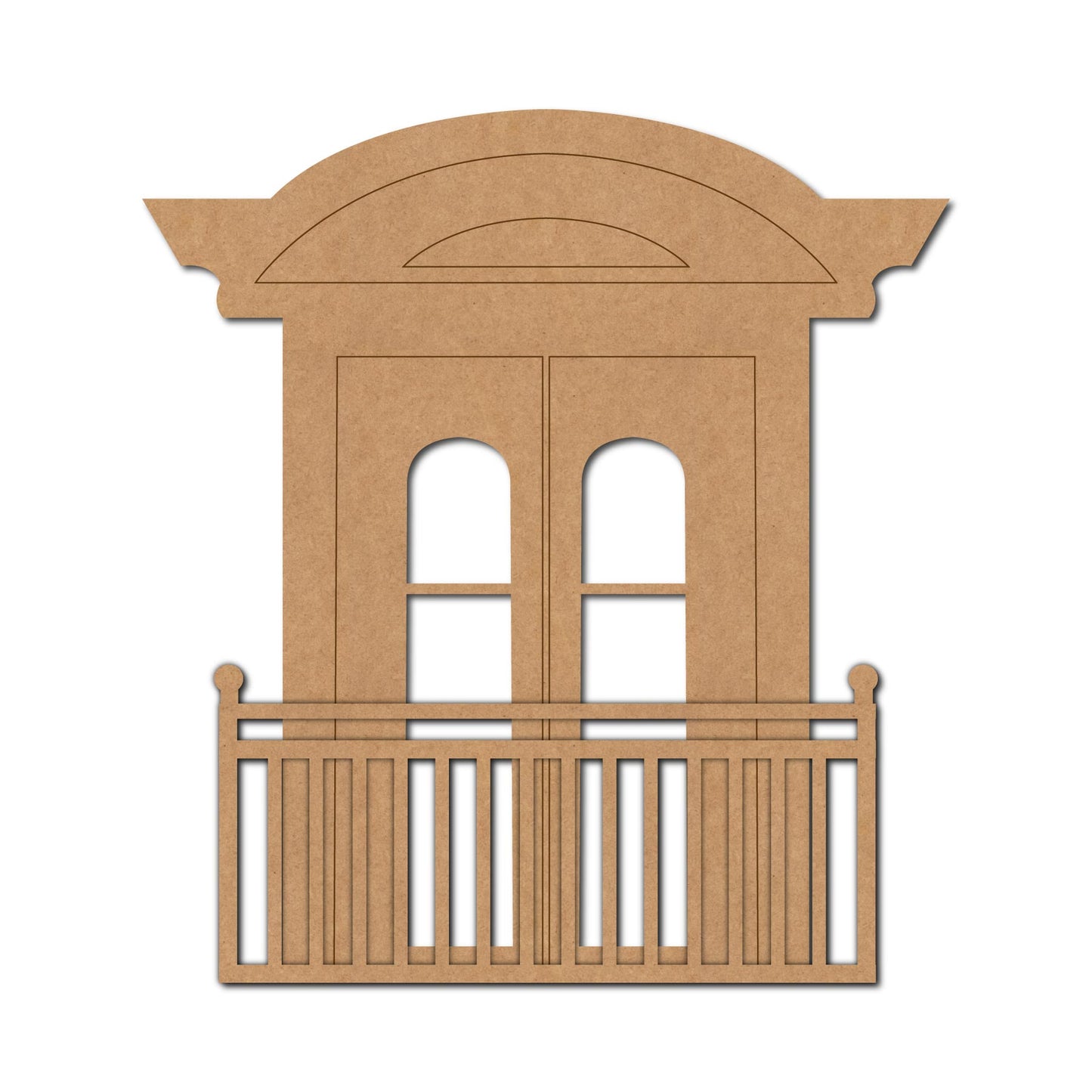 Door With Railing Pre Marked Cutout MDF Design 1