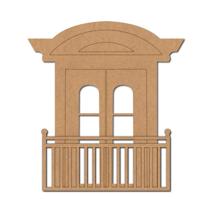 Door With Railing Pre Marked Cutout MDF Design 1