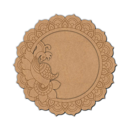 Peacock Wall Frame Pre Marked MDF Design 1