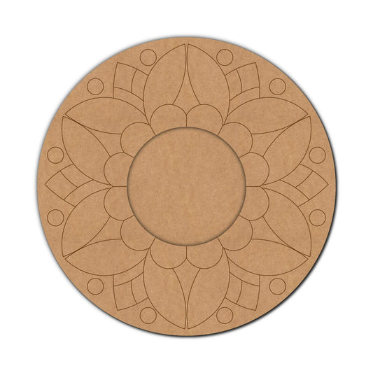 Mandala Diya Tealight Holder Pre Marked MDF Design 5