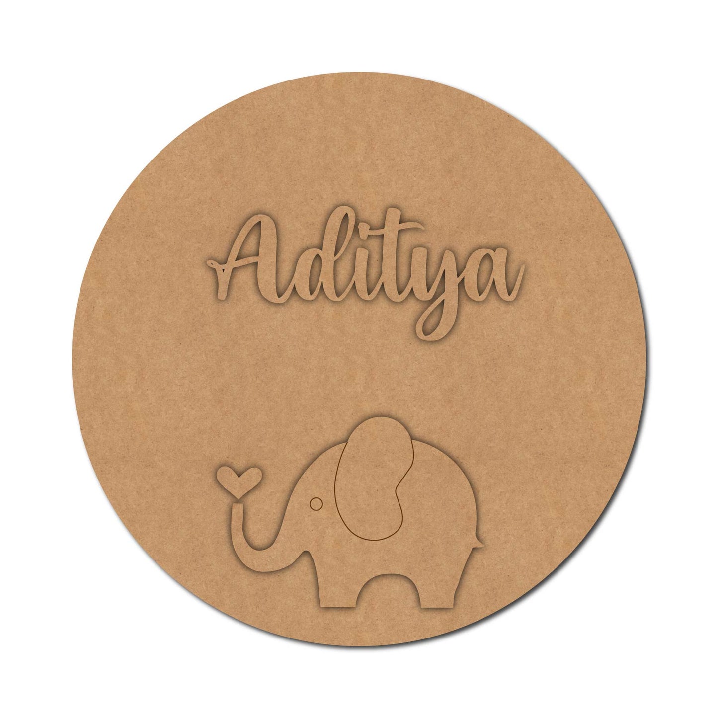 Elephant Nameplate MDF Design 1