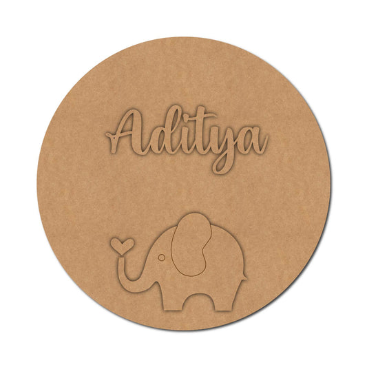 Elephant Nameplate MDF Design 1