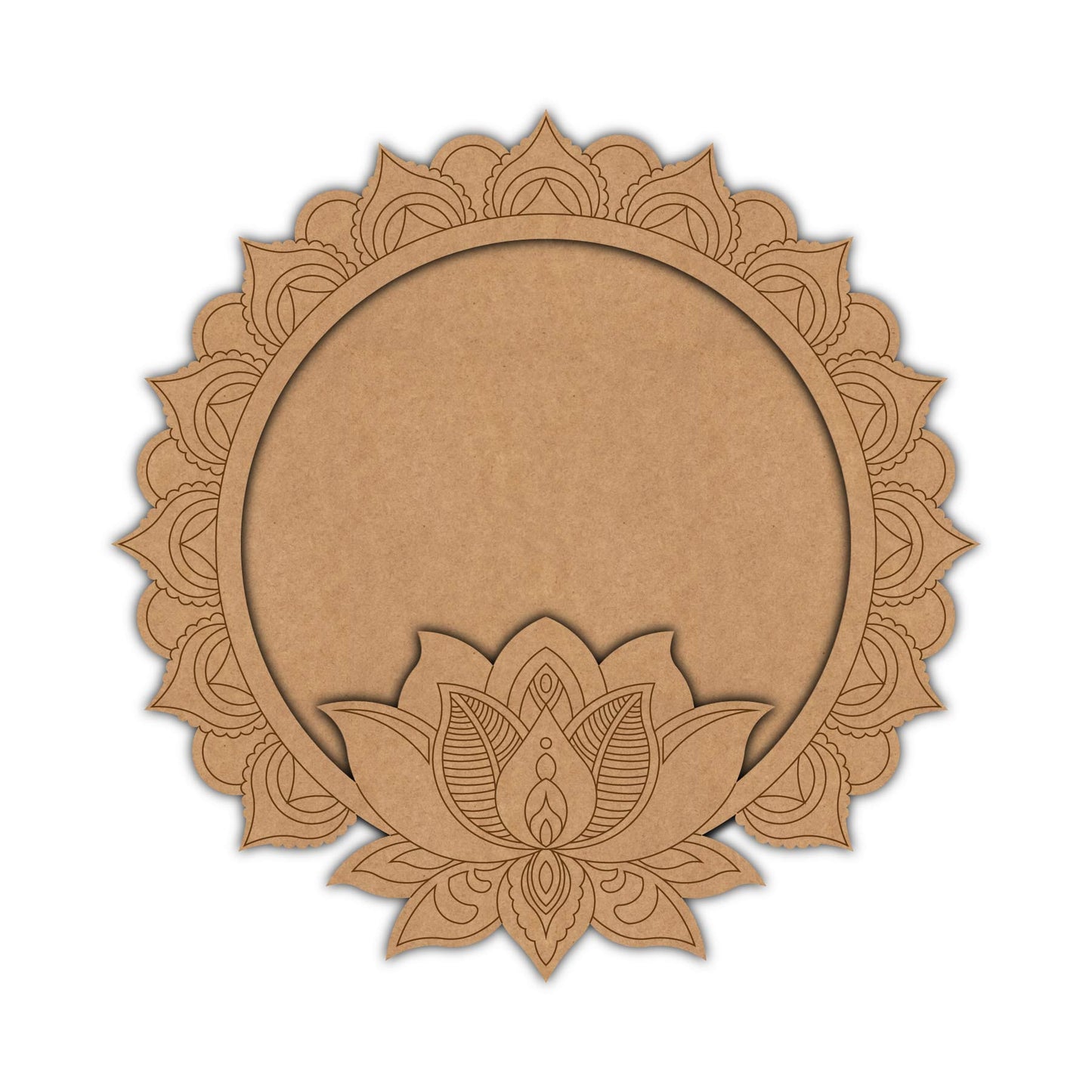 Lotus Mandala Pooja Thali Pre Marked MDF Design 1