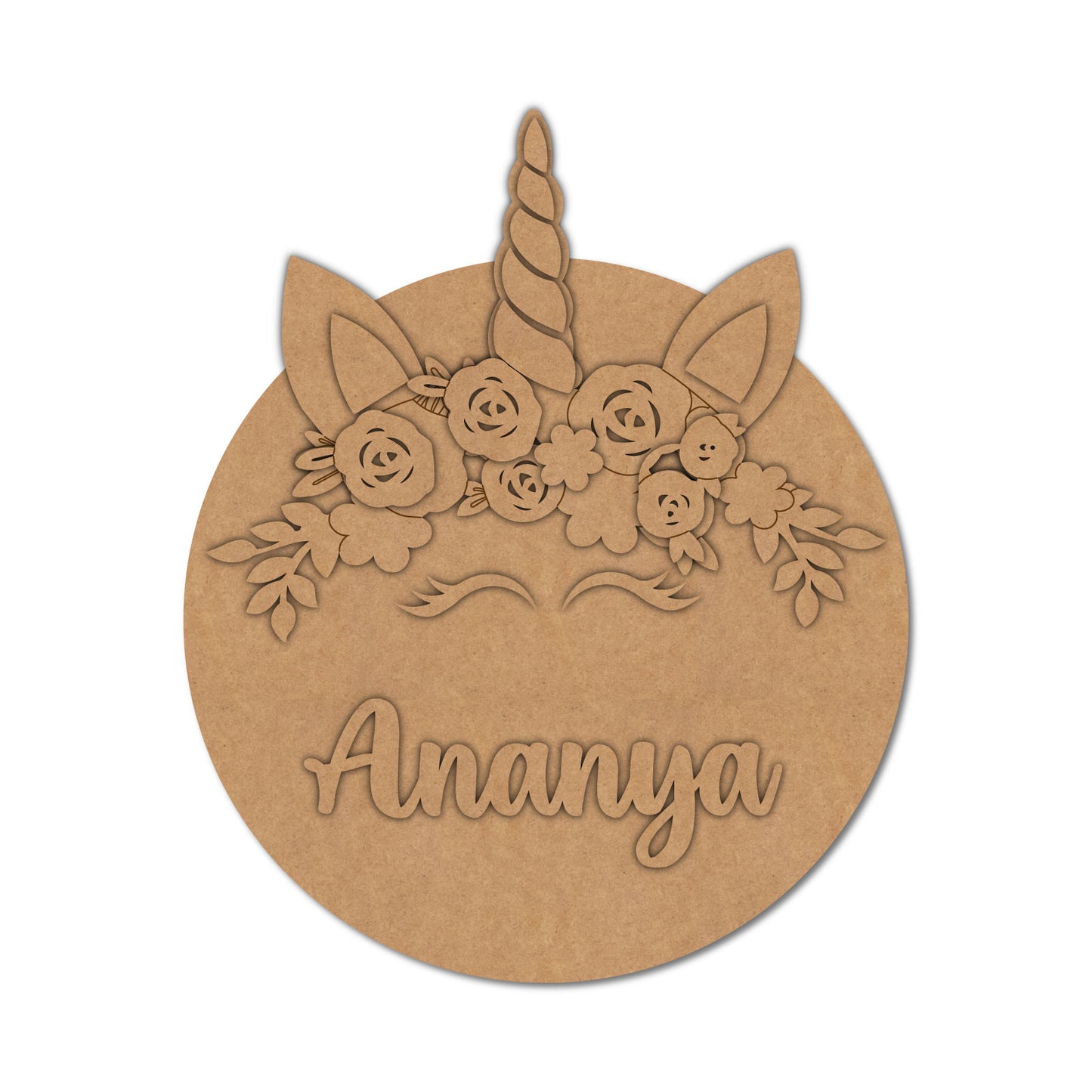 Unicorn Nameplate MDF Design 4