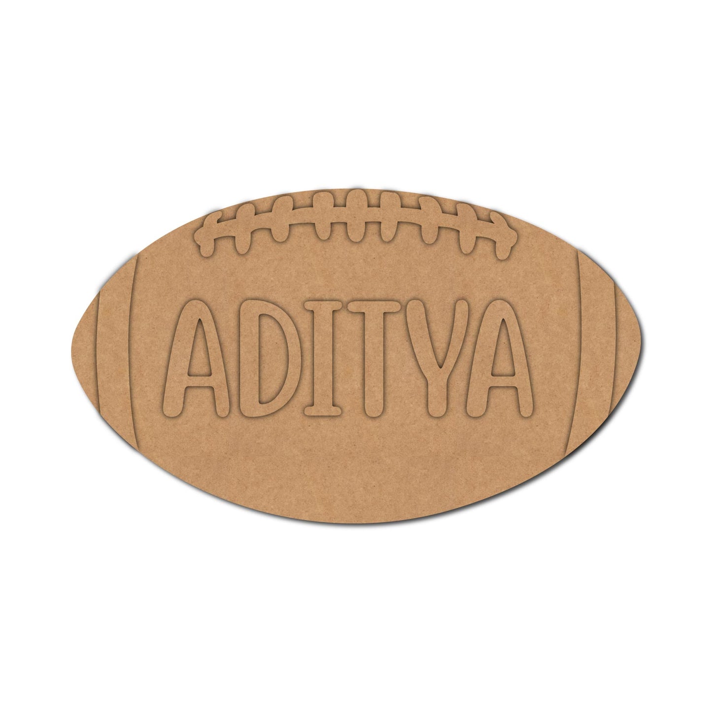 Rugby Ball Nameplate MDF Design 1