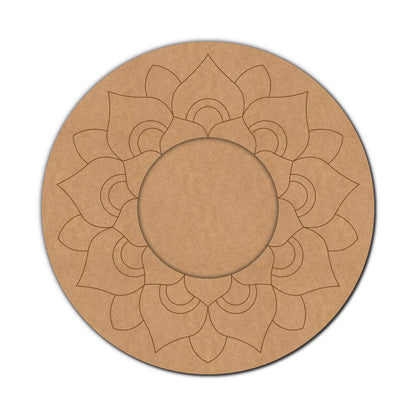 Mandala Diya Tealight Holder Pre Marked MDF Design 8