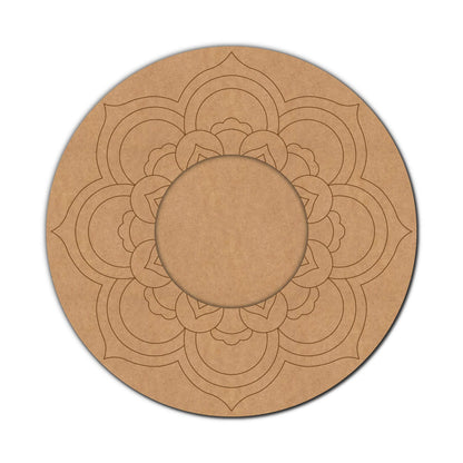 Mandala Diya Tealight Holder Pre Marked MDF Design 4