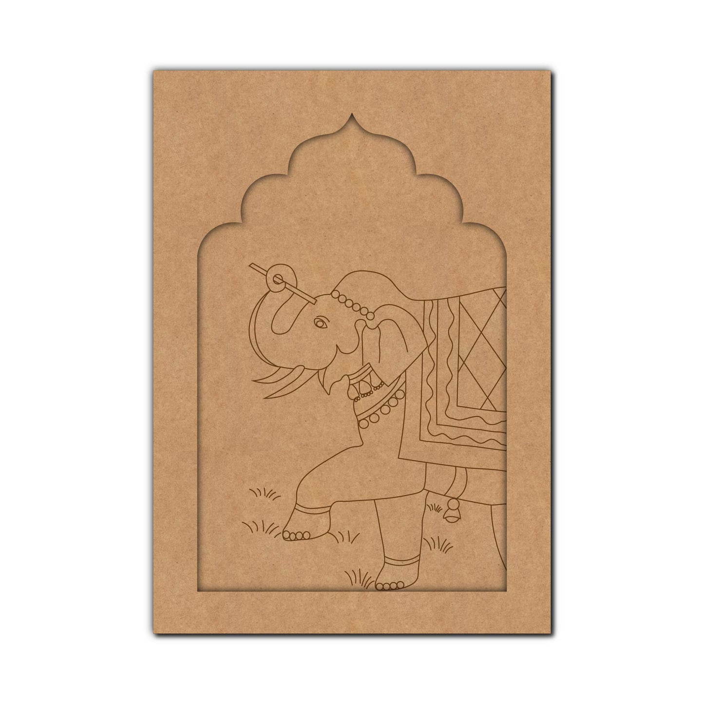 Elephant Jharokha Pre Marked MDF Design 2