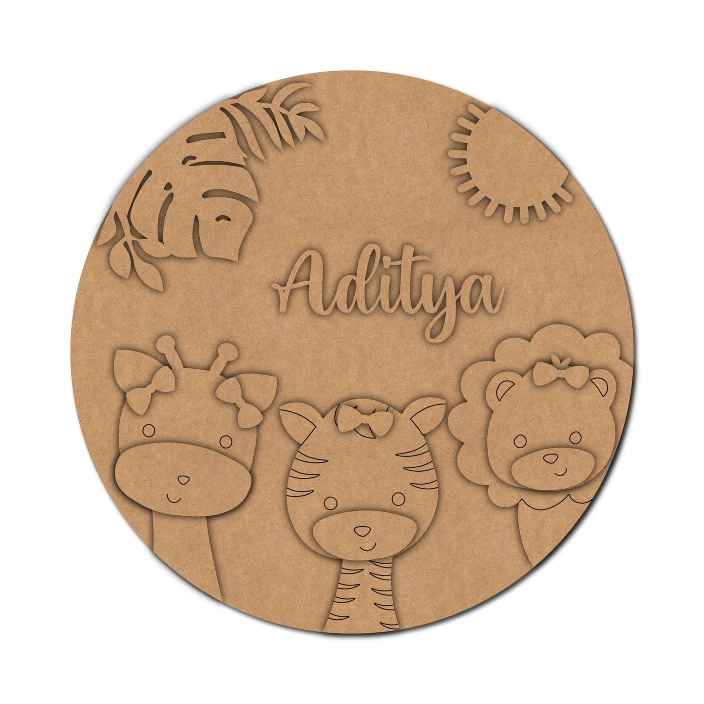 Animals Nameplate MDF Design 4