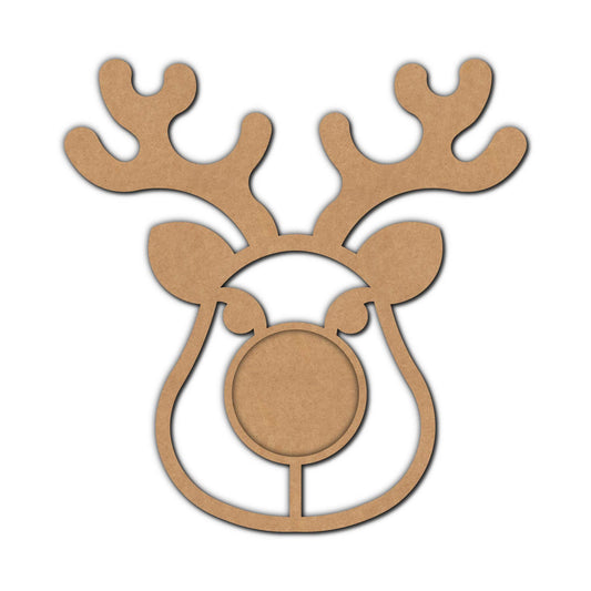 Reindeer Diya Tealight Holder MDF Design 1