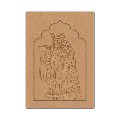 Radha Krishna Jharokha Pre Marked MDF Design 1