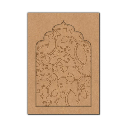 Madhubani Lotus Jharokha Pre Marked MDF Design 1