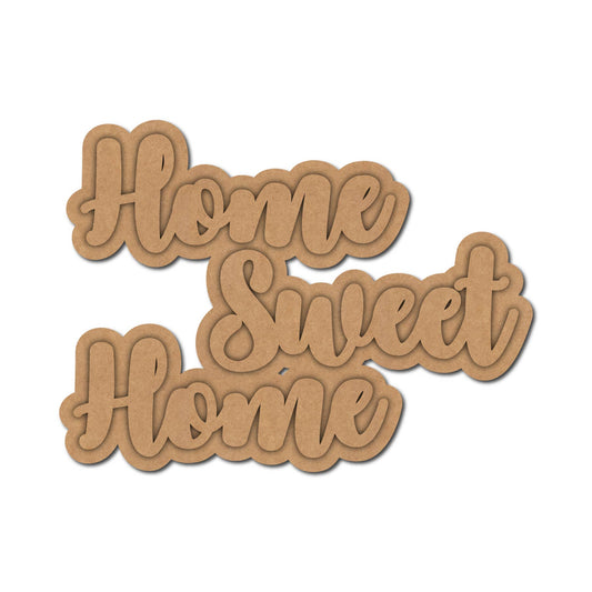 Home Sweet Home Two Layered Fridge Magnet MDF Design 1
