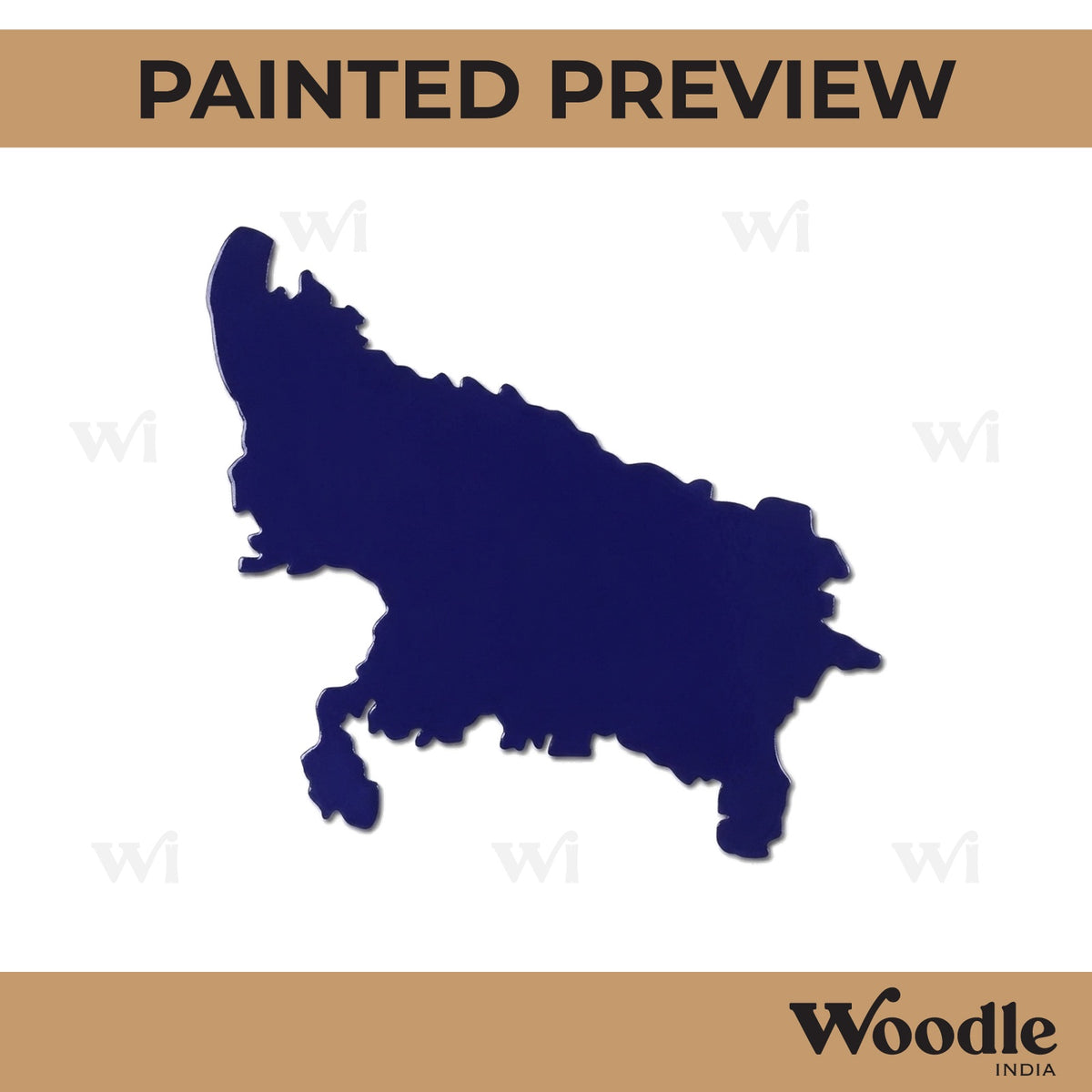 Uttar Pradesh Map Cutout MDF Design 1