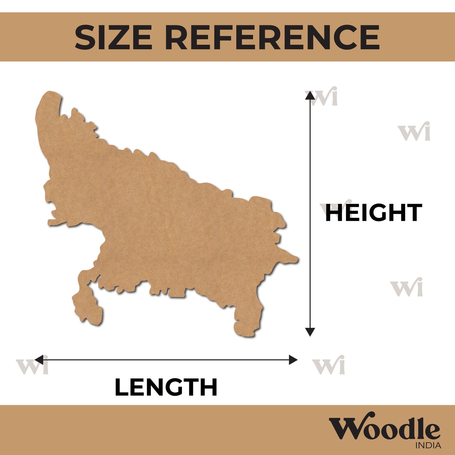 Uttar Pradesh Map Cutout MDF Design 1