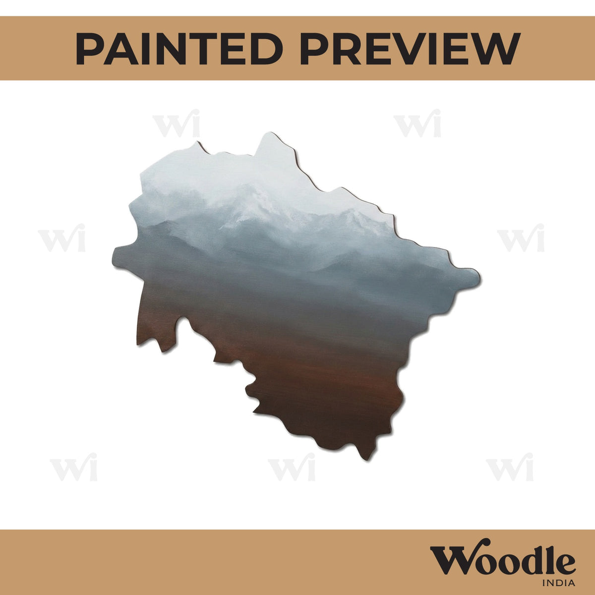 Uttarakhand Map Cutout MDF Design 1