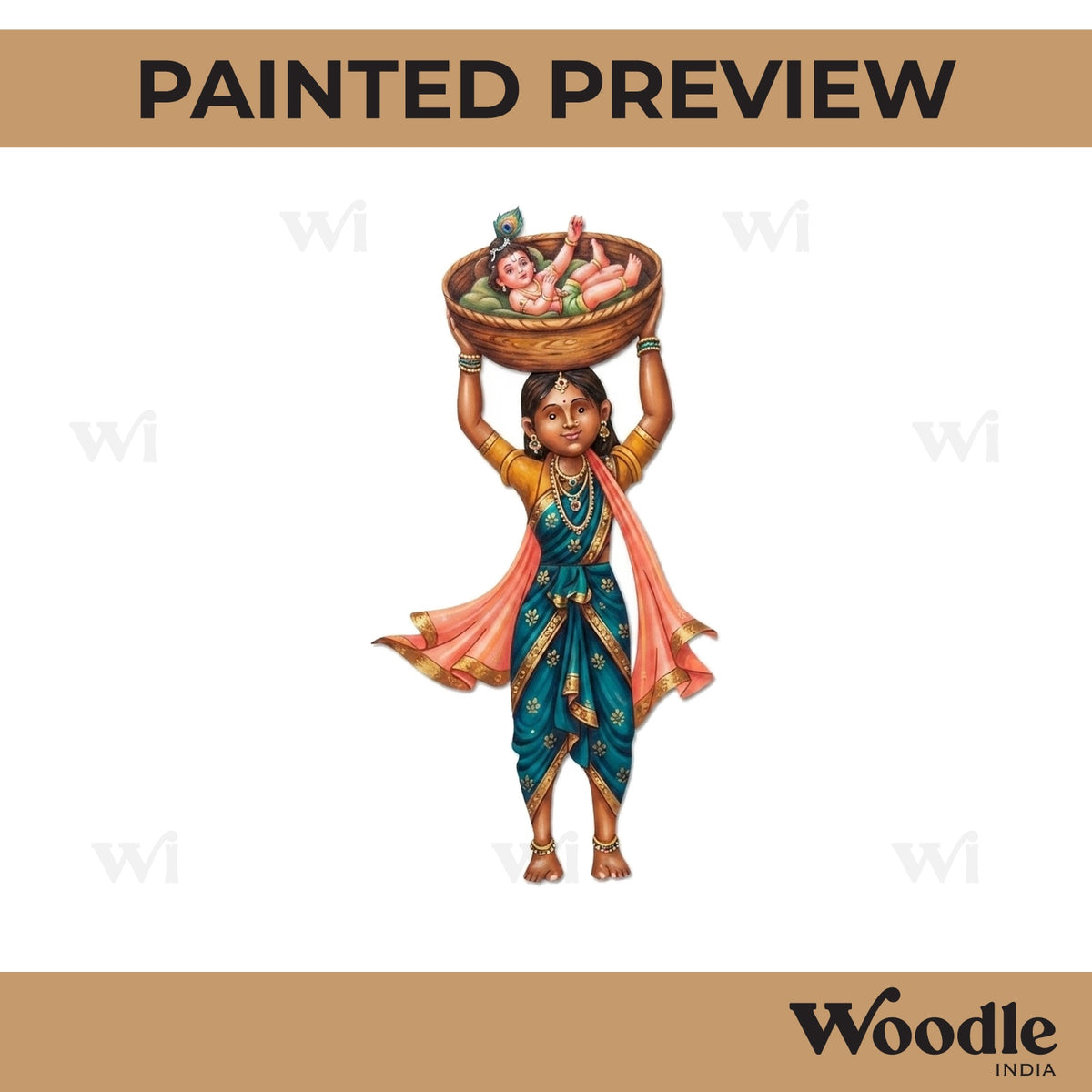 Vasudeva And Krishna Ji Pre Marked MDF Design 1