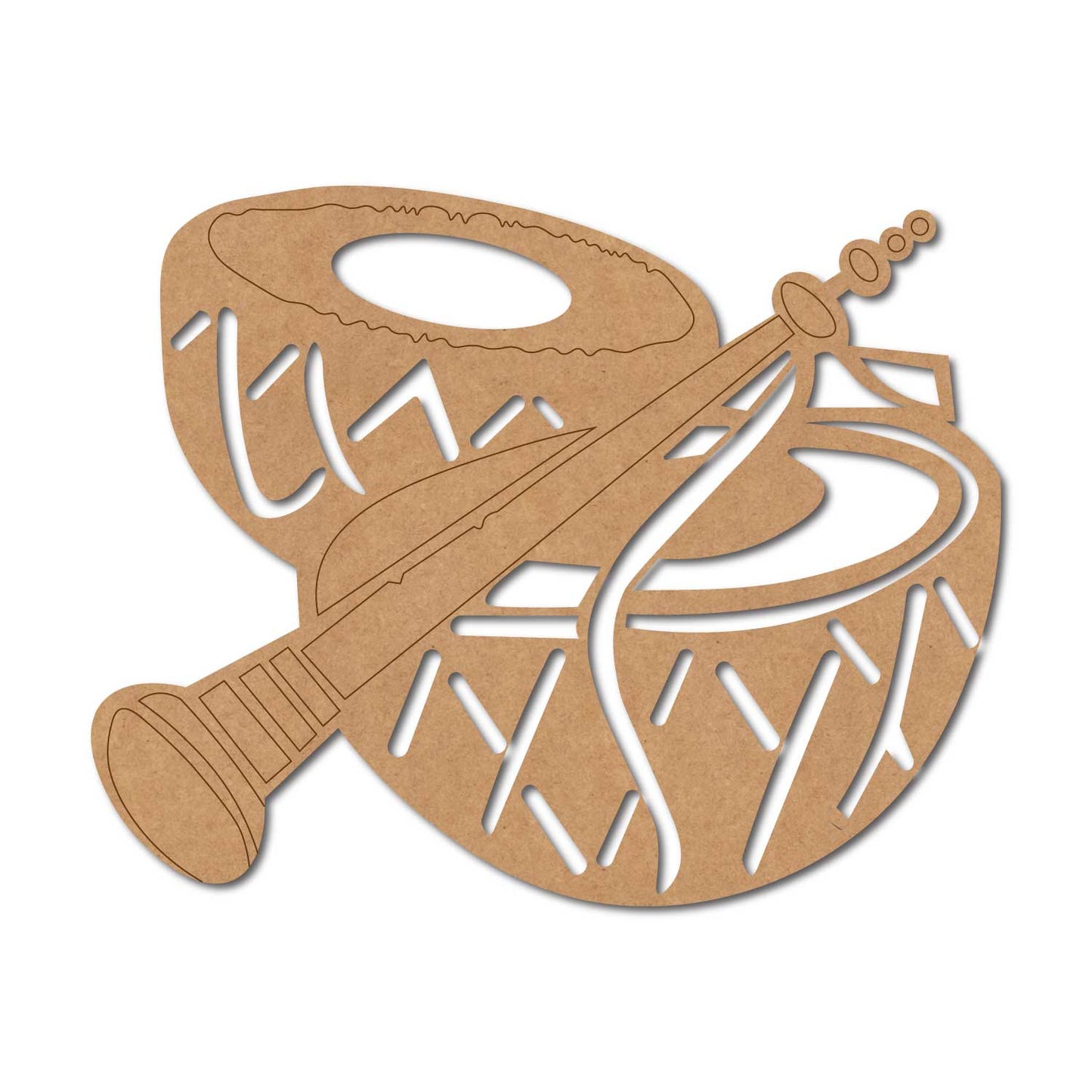 Veena And Tabla Pre Marked MDF Design 1
