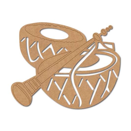 Veena And Tabla Pre Marked MDF Design 1
