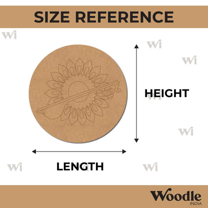 Veena Floral Mandala Pre Marked Round MDF Design 1