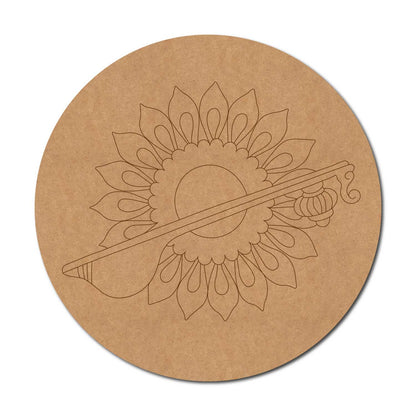 Veena Floral Mandala Pre Marked Round MDF Design 1
