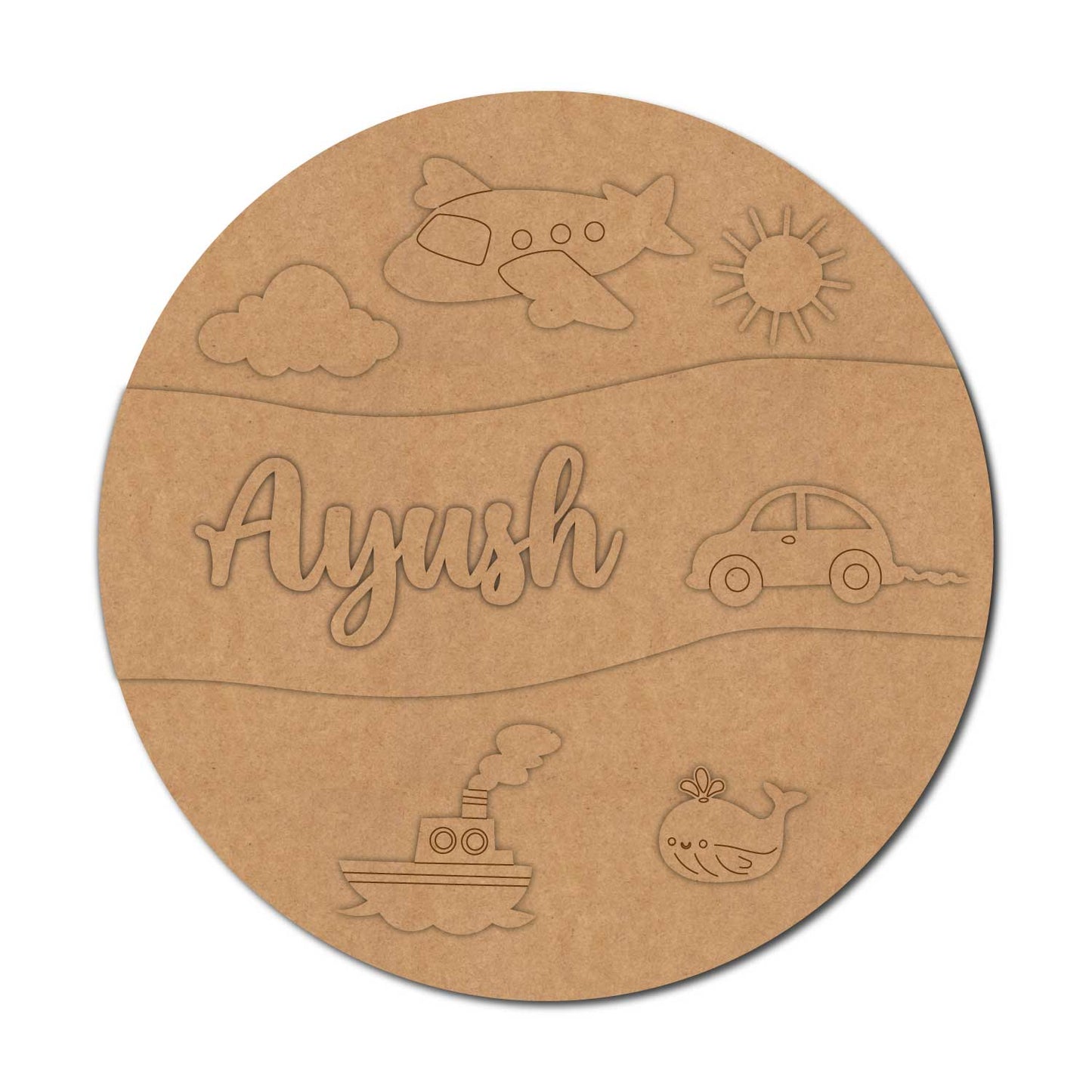 Vehicles Ocean Nameplate MDF Design 1