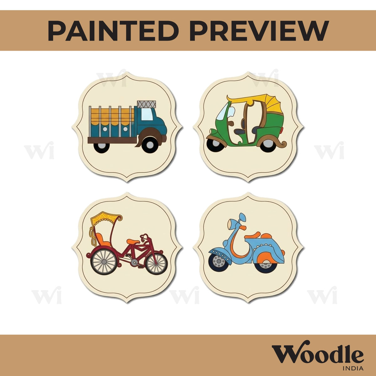 Vehicles Pre Marked Set MDF Design 1