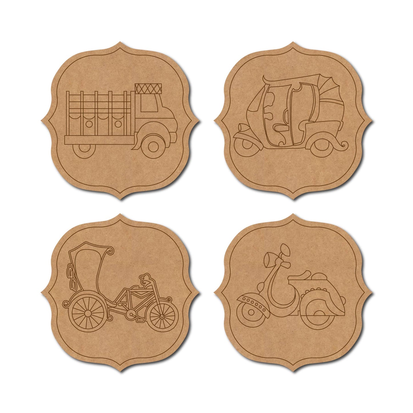 Vehicles Pre Marked Set MDF Design 1