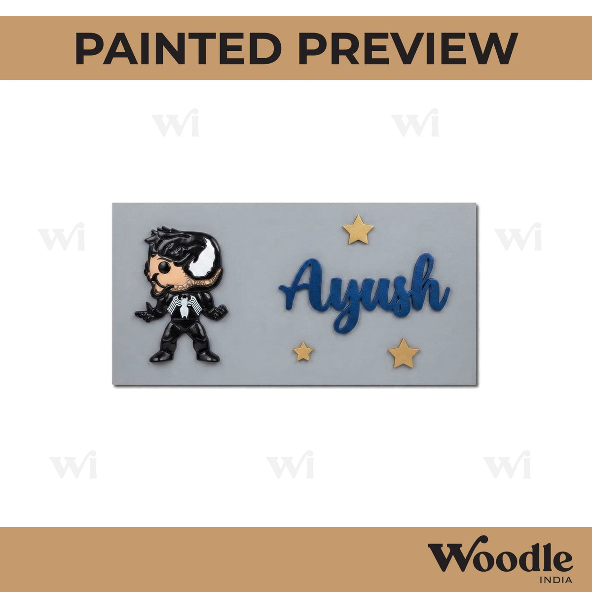 Venom Marvel Kids Nameplate MDF Design 1
