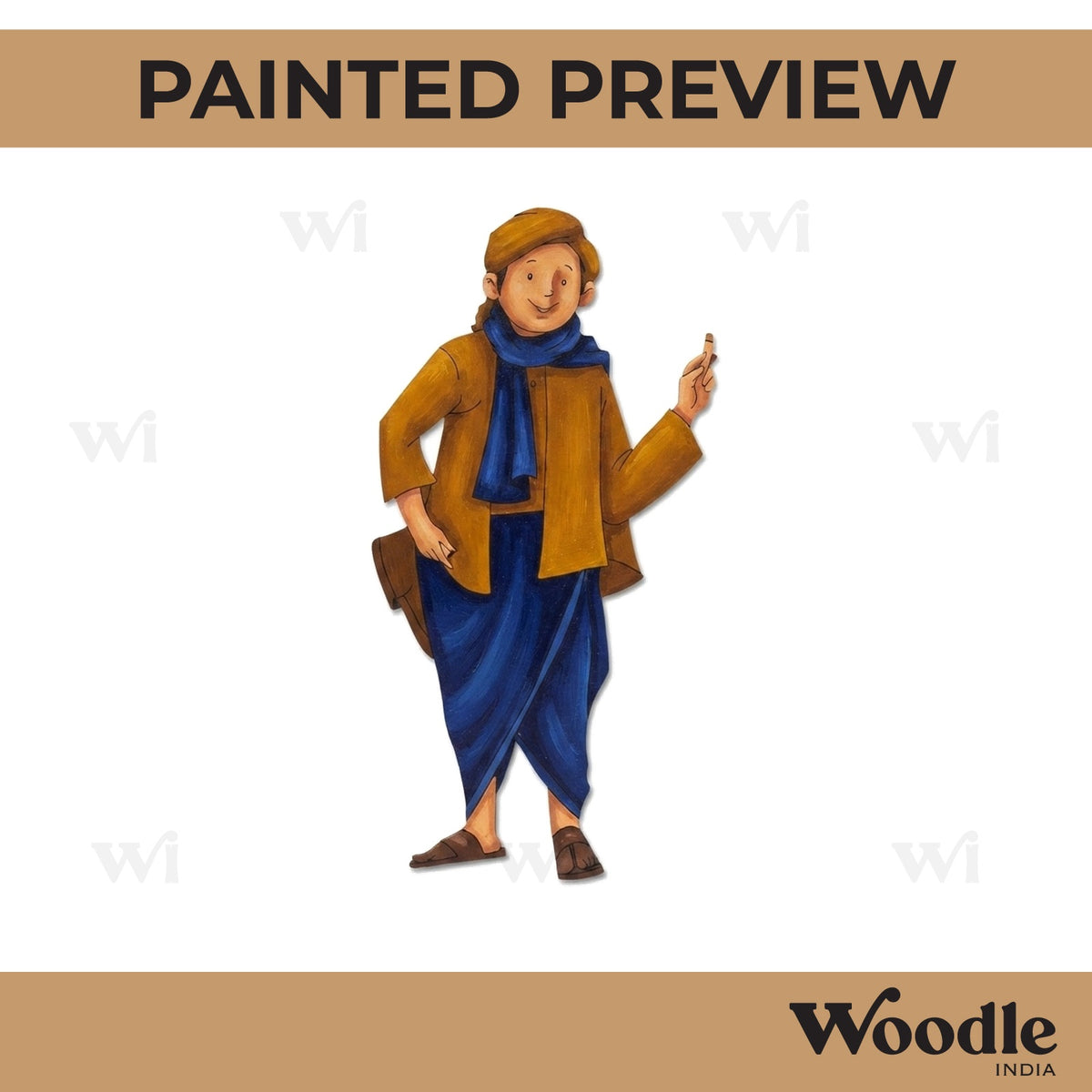 Village Man Smoking Pre Marked MDF Design 1