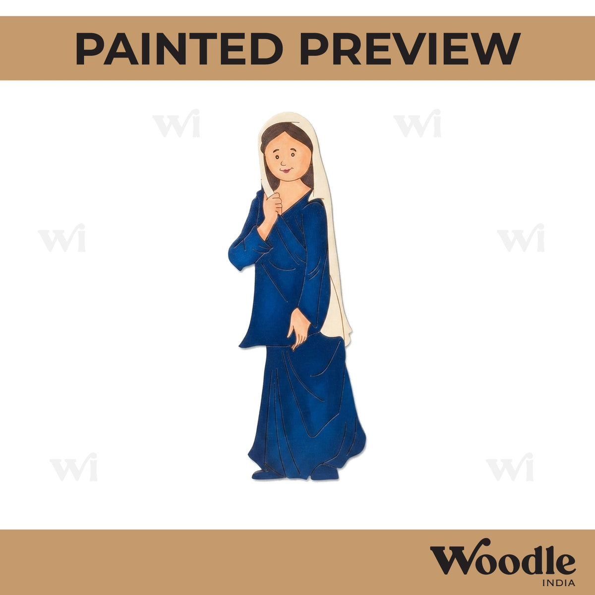 Village Woman Pre Marked MDF Design 1