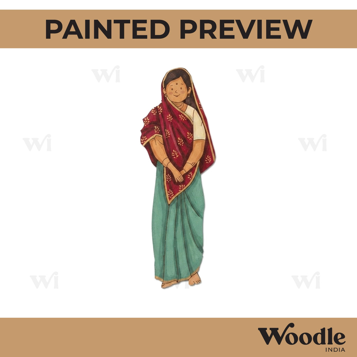 Village Woman Pre Marked MDF Design 2