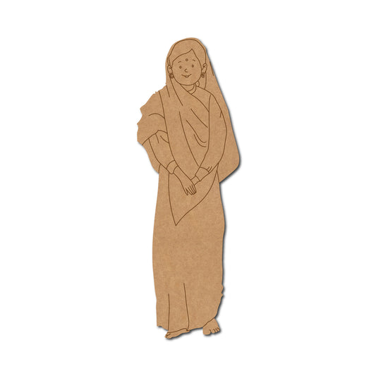 Village Woman Pre Marked MDF Design 2