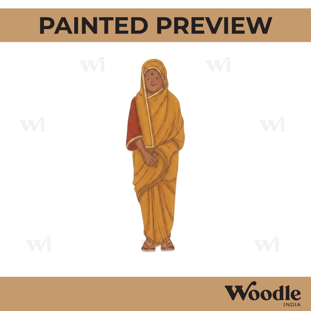 Village Woman Pre Marked MDF Design 4