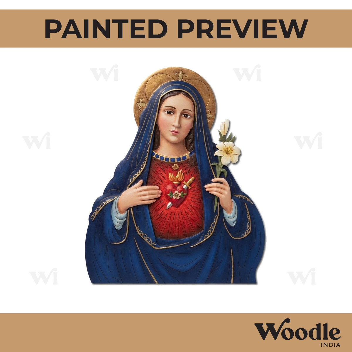Virgin Mary Pre Marked MDF Design 1