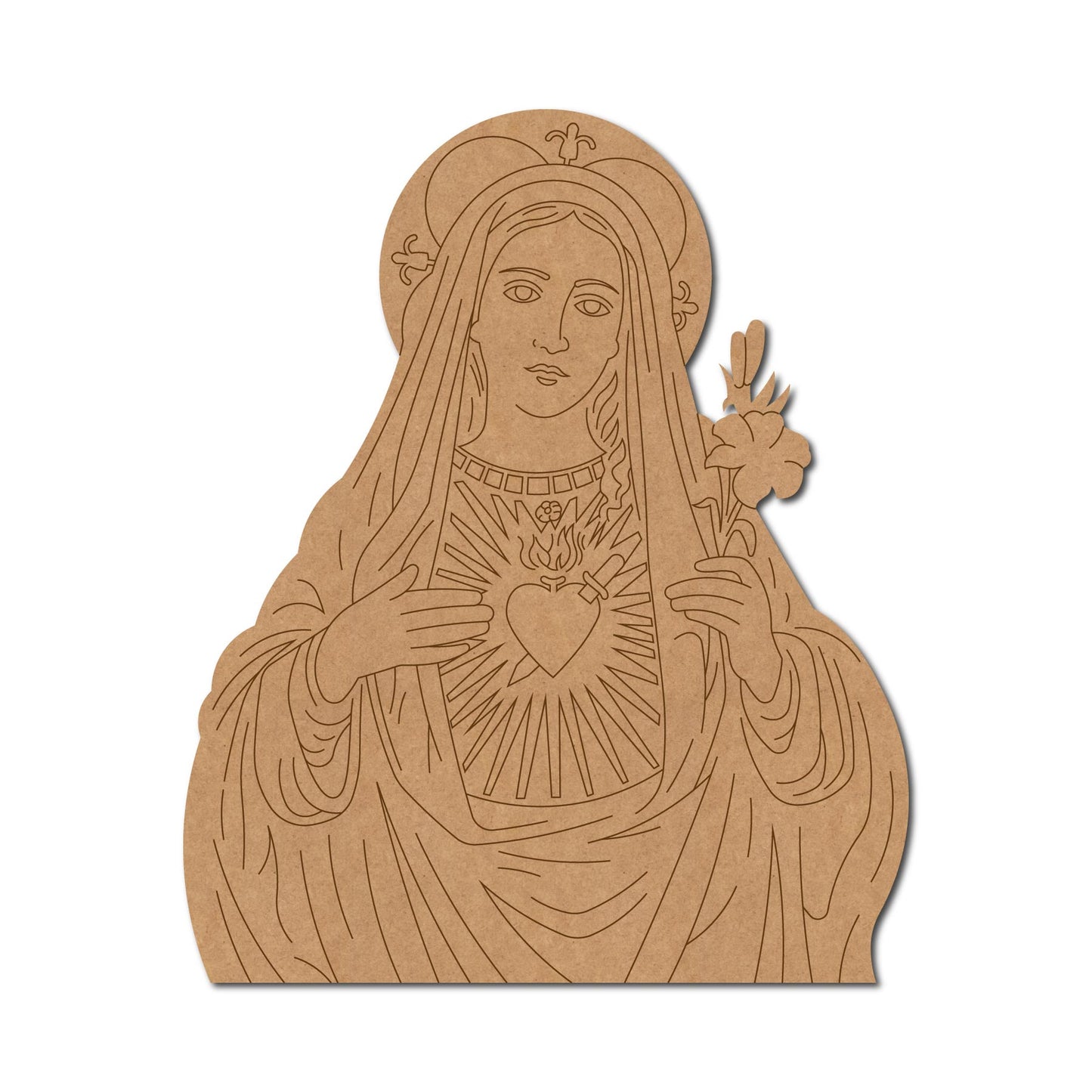 Virgin Mary Pre Marked MDF Design 1