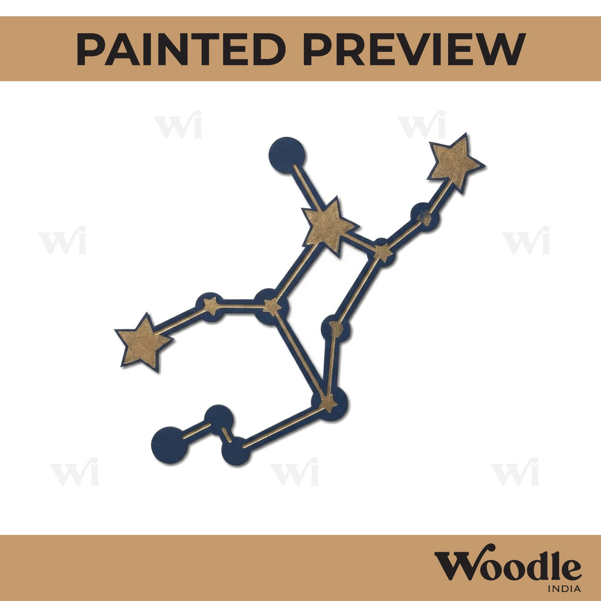Virgo Constellation Zodiac Style Cutout MDF Design 1