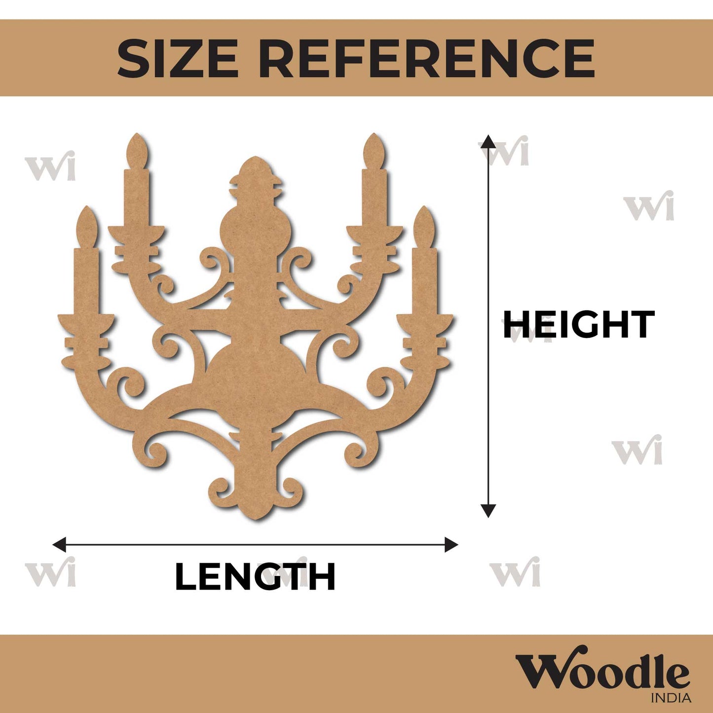 Wall Chandelier Cutout MDF Design 1