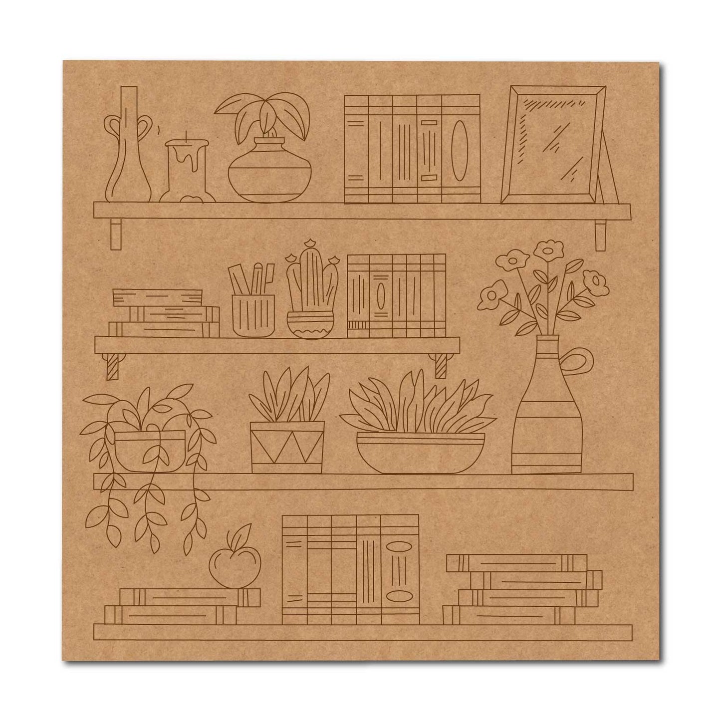 Wall Shelf Pre Marked Base MDF Design 1
