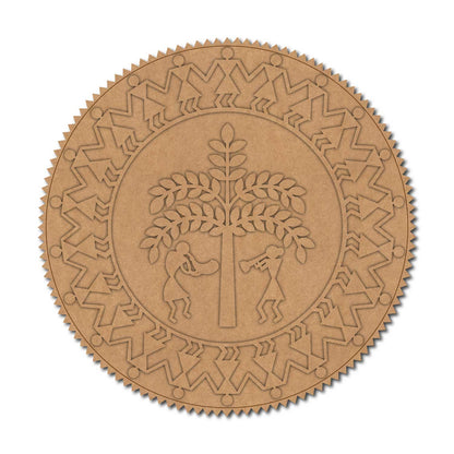Warli Art Tree Two Layered Base MDF Design 1