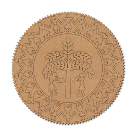 Warli Art Tree Two Layered Base MDF Design 1